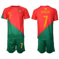 Portugal Cristiano Ronaldo #7 Heimtrikotsatz Kinder WM 2022 Kurzarm (+ Kurze Hosen)